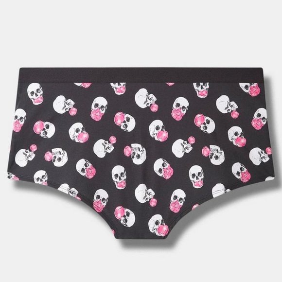 ❤️NWT VINTAGE TORRID BUBBLEGUM SKULL PRINT BOYSHORT PANTY - HALLOWEEN - Picture 6 of 8
